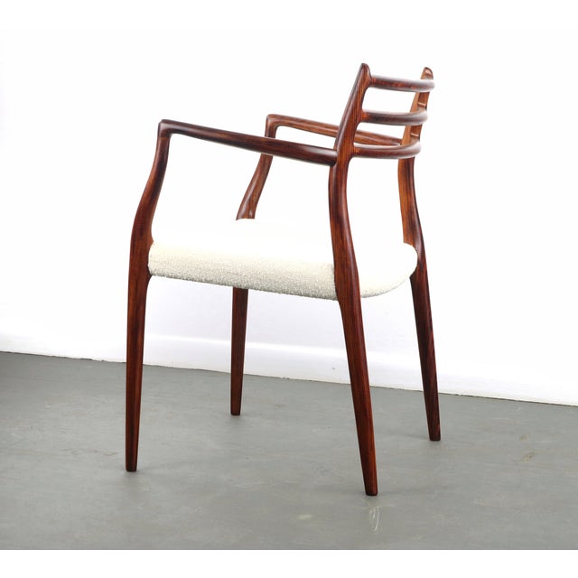 Model 62 Rosewood & Knoll Boucle Arm Chair by Niels Møller for JL Møllers 1960s For Sale In Orlando - Image 6 of 7