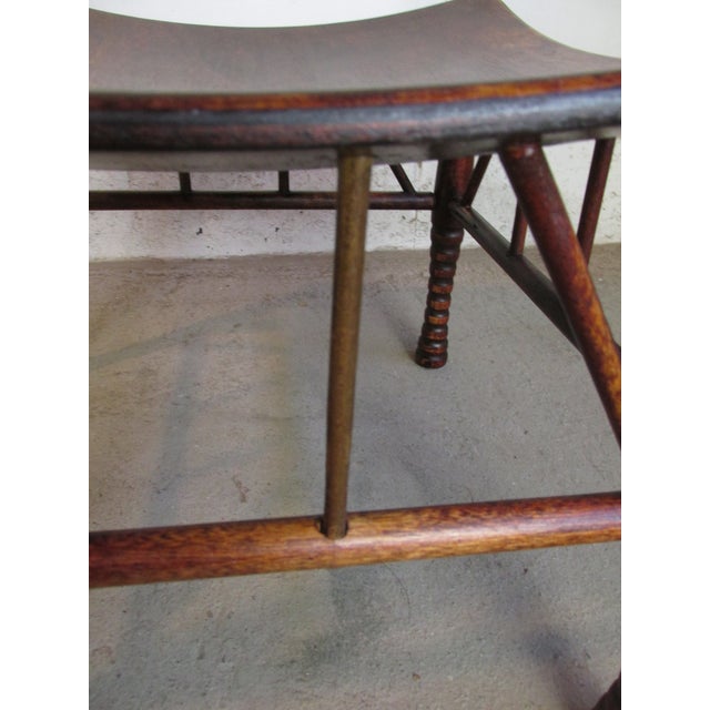 Brown English Egyptian Revival Style Thebes Stool Circa 1920 For Sale - Image 8 of 9