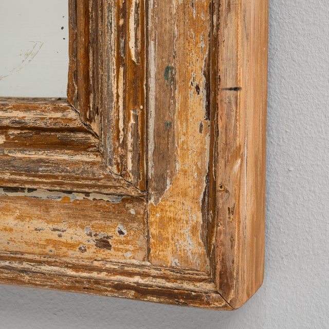1900s French Wood Patinated Mirror With Wrought Iron Details For Sale - Image 9 of 18