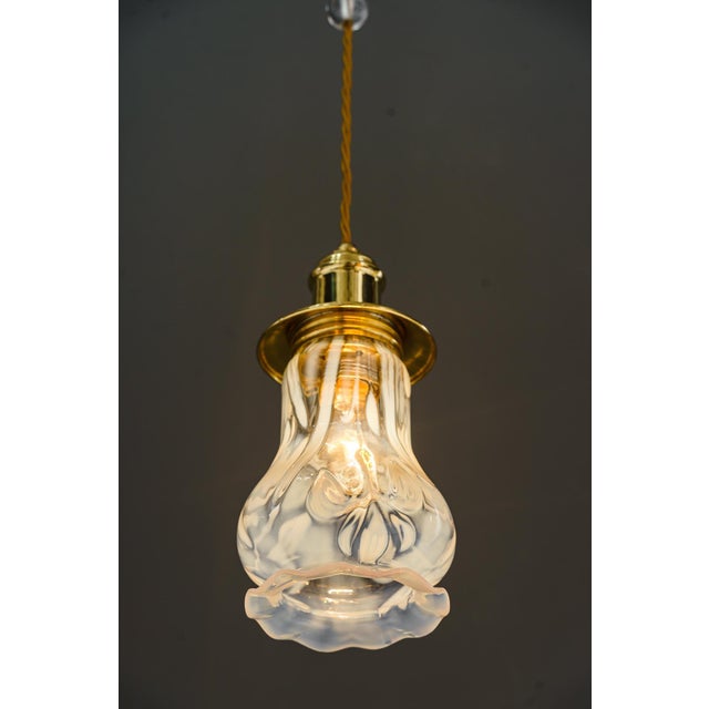 Art Deco Pendants with Opaline Glass Shades, Vienna, 1920s, Set of 2 For Sale - Image 10 of 15