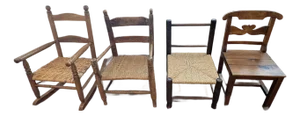 Collection of 4 Antique & Vintage Children's Chairs — American Country, French Provincial & European Folk Art