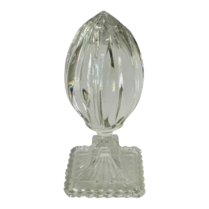 1960s American Diamond Cut Crystal Glass Finial Paperweight