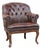 English Cowhide Chesterfield Armchair with Wood Legs For Sale