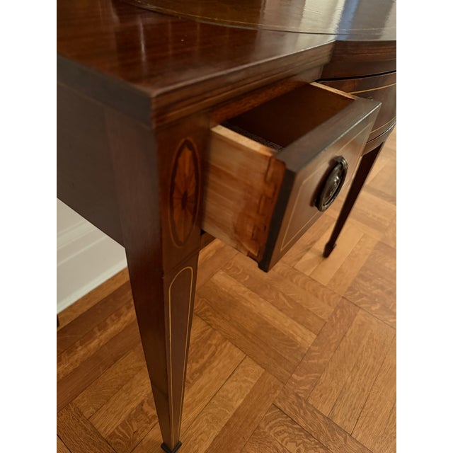 Early 20th Century Flint & Horner Mahogany Inlaid Writing Desk For Sale - Image 17 of 17