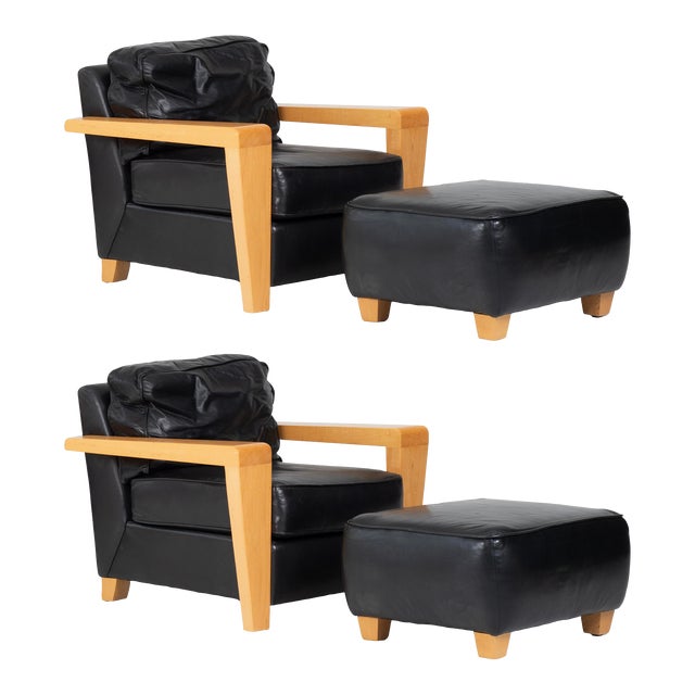 Lounge Chair and Ottomans Designed for Thayer Coggin For Sale