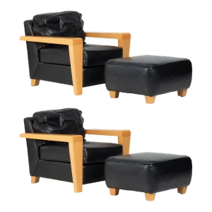 Lounge Chair and Ottomans Designed for Thayer Coggin