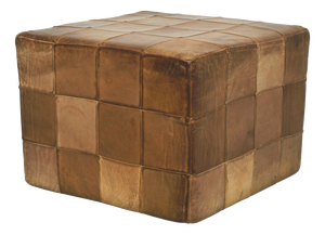 Patchwork Leather Cube Ottoman from de Sede, Switzerland, 1970s