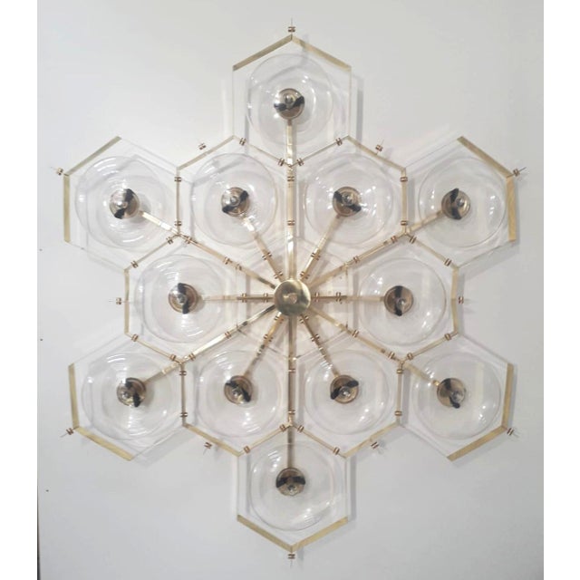 21st Century Beehive Polished Brass Clear Murano Flush Mount by Fabio LTD For Sale - Image 6 of 7