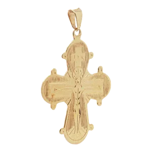 Vintage 14 Karat Gold Eastern Orthodox Cross or Crucifix Pendant for a Necklace