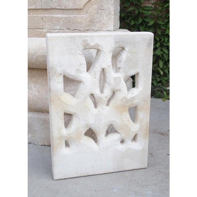 Carved and Pierced Italian Limestone Plaque of Rampant Ibex For Sale - Image 10 of 12