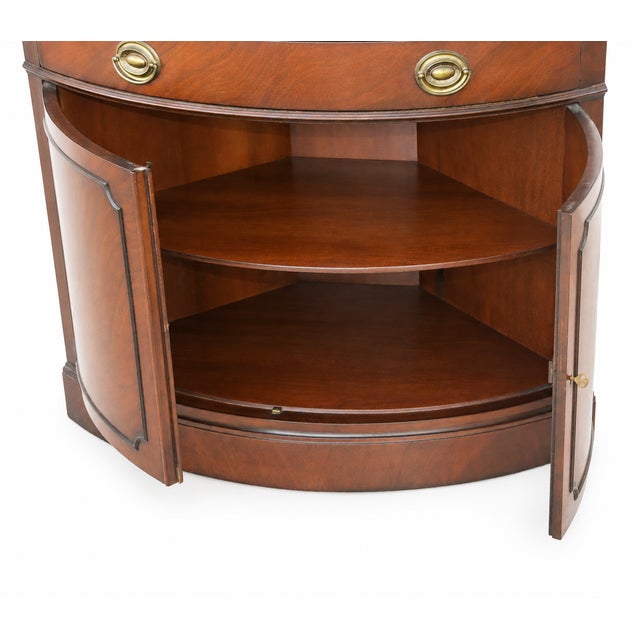 1950s Vintage Drexel New Travis Court Bow-Front Corner China Cabinet For Sale - Image 13 of 15