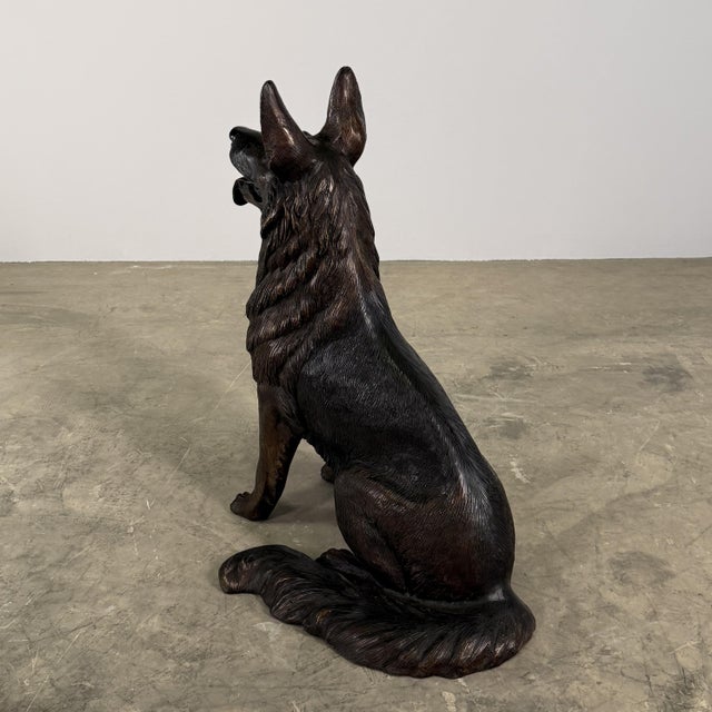 Sitting German Shepherd Bronze Sculpture – 29”h For Sale - Image 9 of 10
