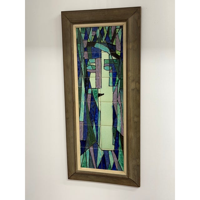 Harris Strong 1960s Harris G. Stron Twelve Ceramic Tile Modernist Woman's Portrait For Sale - Image 4 of 14