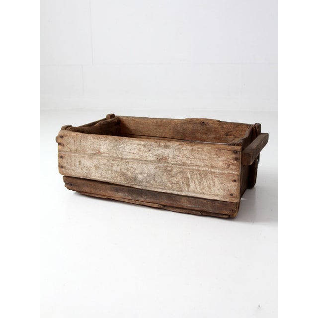 Brown Antique Wood Farm Crate For Sale - Image 8 of 18