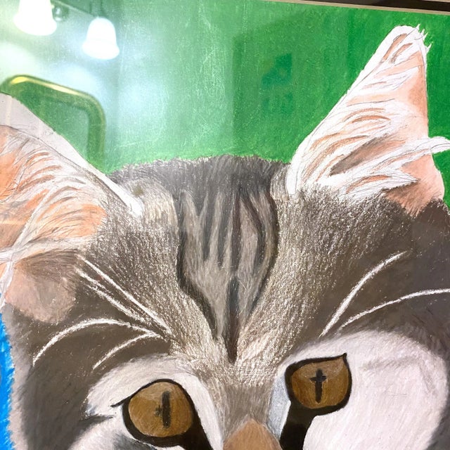 Vintage Cat Portrait Professionally Framed For Sale In Charleston - Image 6 of 8