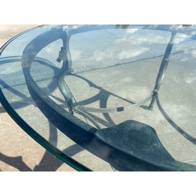 Jansen Style Cast Steel Horse Center Table For Sale In Dallas - Image 6 of 11