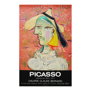 1980s Pablo Picasso Exhibition Poster at the Galerie Claude Bernard, Paris, France. Huge
