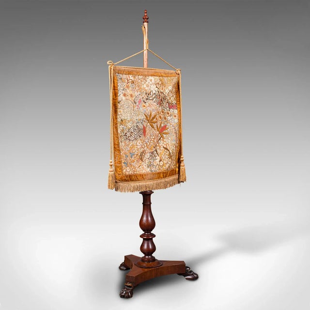 1835 Antique William IV English Pendant Pole Screen For Sale - Image 13 of 13