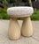2020s Sculptural Stool Attributed to Sam Klemick for Otherside Objects – Shearling Seat With Carved Wood Base For Sale - Image 5 of 5