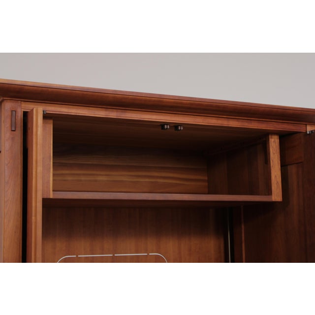 1990s Stickley Cherry 4 Door Cherry Tv Armoire For Sale - Image 5 of 18