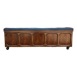 Vintage Mid Century Lane Cedar Chest Bench With Upholstered Top For Sale