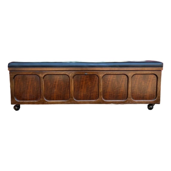 Vintage Mid Century Lane Cedar Chest Bench With Upholstered Top For Sale