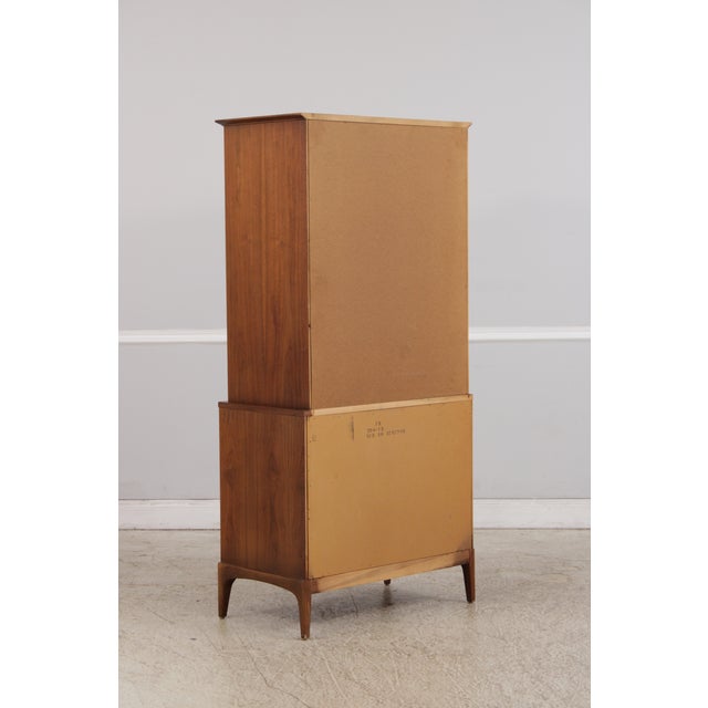 Lane Walnut Mid Century Modern Gentlemens Chest Armoire For Sale - Image 16 of 18