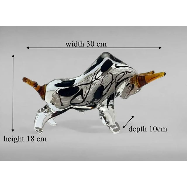 Murano Glass Bull Sculpture Sommerso Technique For Sale - Image 18 of 18
