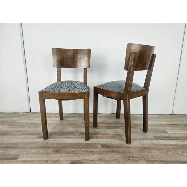 Art Deco Chairs with Stool, 1940, Set of 3 For Sale - Image 4 of 15
