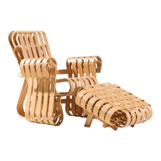 Frank Gehry for Knoll Mid Century Power Play Chair and Ottoman For Sale