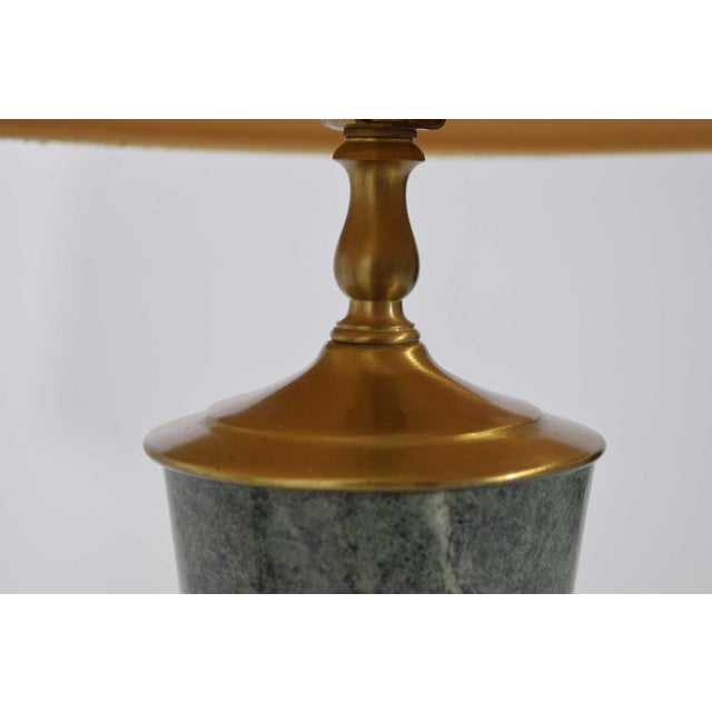 Mid-Century Modern Marble Table Lamps in Teal For Sale - Image 3 of 7