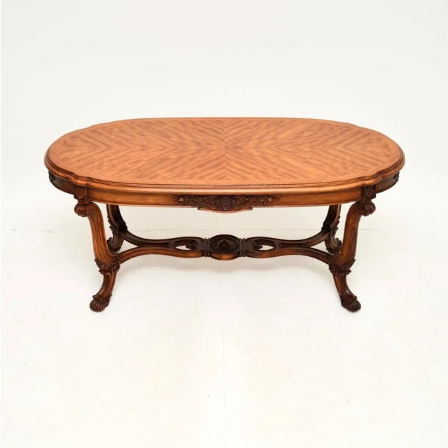 A beautiful and very well made antique French satin wood coffee table, dating from around the 1920’s. This is of superb...