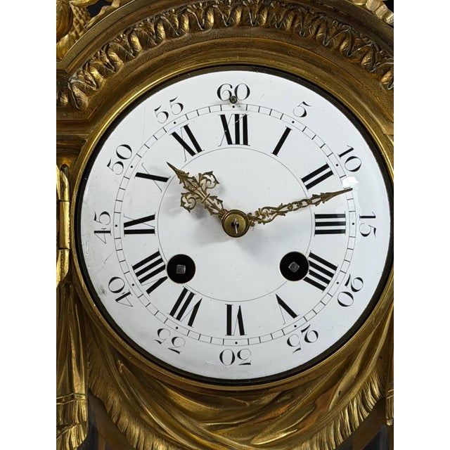 Antique French Louis XVI Style Ormolu Mantel Clock with Ed. Minart Movement from F. Barbedienne, 1850s For Sale - Image 15 of 18