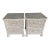 Woven Whitewashed Rattan Nightstands, a Pair, Wicker, Wood For Sale