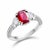 Gemstone Gia Certified No Heat Cushion Ruby Half Moon Diamond Platinum Cocktail Ring, Size 6.5 For Sale - Image 7 of 9