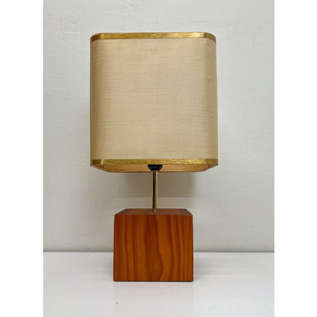 Mid-Century Modern Mid-Century Teak Block Table Lamp Tarogo, Japan, 1980s For Sale - Image 3 of 16