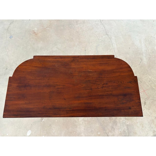 Brown English George III Mahogany Fold Top Demi Lune / Card Table, Mahogany With Birdseye Maple Inlay, Circa 1800 Front Demilune For Sale - Image 8 of 10