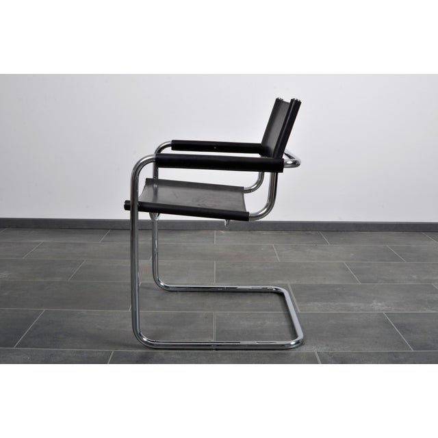 Vintage Cantilever Dining Chair in Leather from Fasem, 1980s For Sale - Image 10 of 14