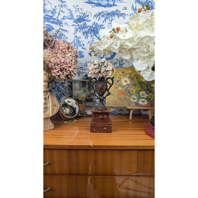 Metal Late 19th Century Louis XV Vase in Regulate and Red Marble For Sale - Image 7 of 11