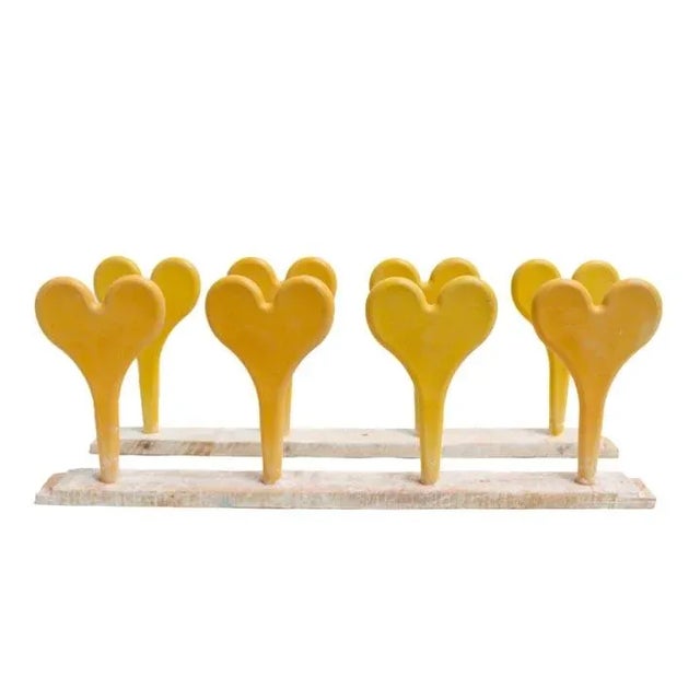 1950s Xlg Yellow Heart Lollipop Size Strands For Sale - Image 5 of 10