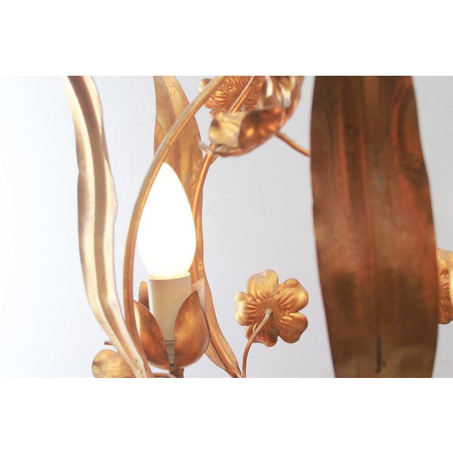 Metal Hollywood Regency Golden Hanging Lamp attributed to Hans Kögl, 1970s For Sale - Image 7 of 16