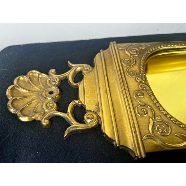 Metal Vintage Brass Double Arm Hardwired Wall Sconce With Mirror For Sale - Image 7 of 9