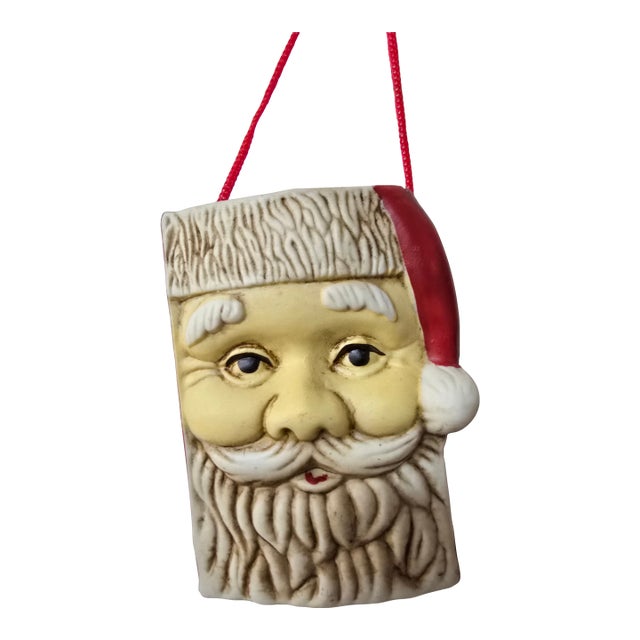 Mid 20th Century Ceramic Santa Claus Hanging Wall Pocket Planter For Sale