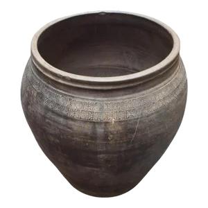 Mid-Century Vintage Gray Pottery Jar