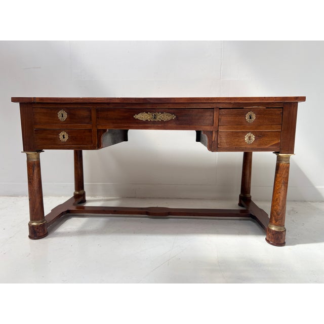 19th Century Empire Desk in Mahogany and Veneer For Sale - Image 13 of 13
