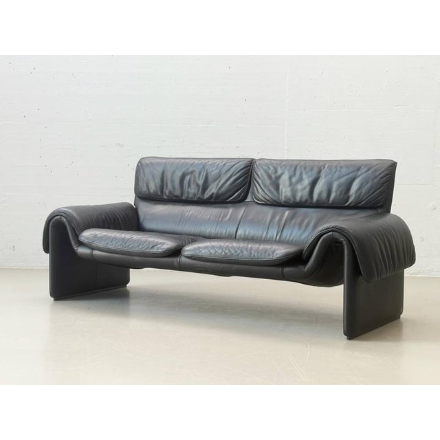 Black Leather Model Ds-2011/02 Sofa by de Sede, 1980s For Sale - Image 17 of 17