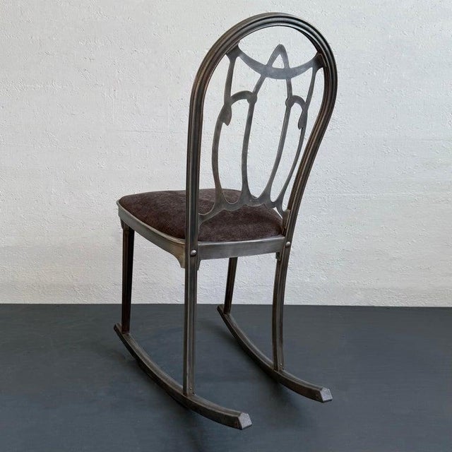 1930s Art Deco Brushed Steel Rocking Chair by Doehler Metal Furniture For Sale - Image 9 of 9