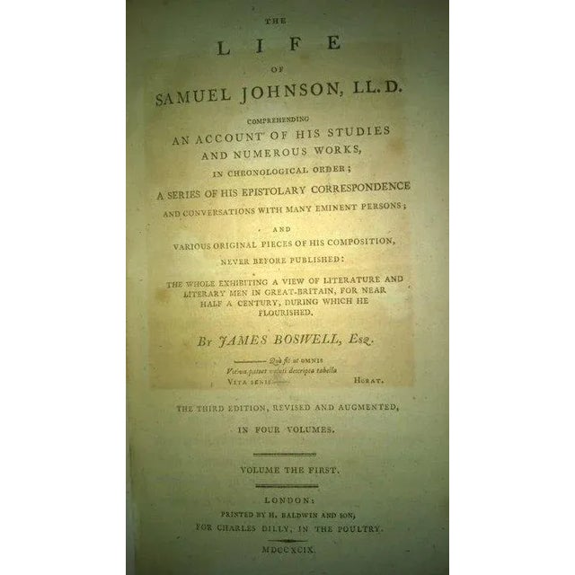 Late 18th Century 1799 The Life of Samuel Johnson by James Boswell Full Leather Binding- Set of 4 For Sale - Image 5 of 10