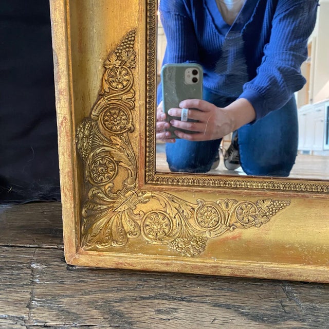Traditional French Empire 19th Century Giltwood Wall Mirror For Sale - Image 3 of 6