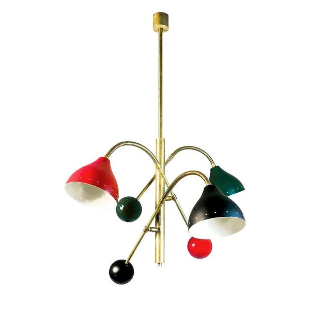 Mid-Century Chandelier with Flexible Arms, 1960s For Sale - Image 6 of 6